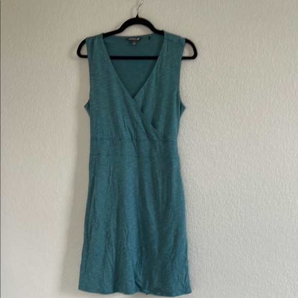 Toad&Co Cue Wrap Sleeveless Dress In Hydro Color . Size Large - Picture 2 of 11